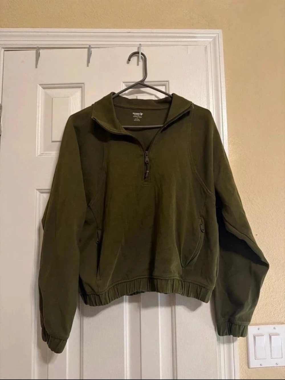Old Navy Olive Green Quarter-Zip Pullover Sweatshirt - Men